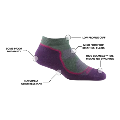 Buy 👍 Darn Tough 👩 Women's Light Hiker No Show Lightweight Hiking Sock 🧦 Socks 😉 7 Darn Tough Women's Light Hiker No Show Lightweight Hiking Sock Socks