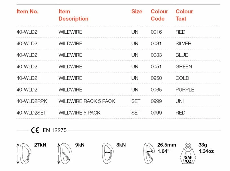 Best Pirce ⭐ Non-locking Carabiners Wild Country Wildwire Carabiner - All Colors 👍 9 Non-locking Carabiners Wild Country Wildwire Carabiner - All Colors